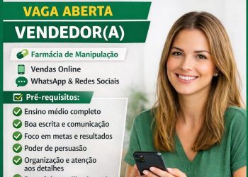 Farmácia de manipulação seleciona Vendedor (a); Envie seu currículo!