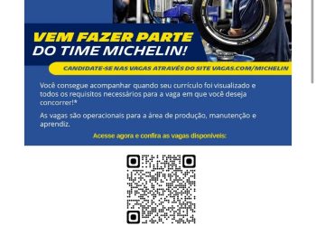 Fábrica da michelin divulgou vagas de empregos para Ajudante de Produção I, Aprendiz e  mais funções