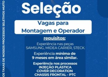 Rh está selecionando Montador & Operador; Envie seu currículo!