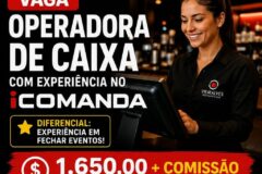 Restaurante está selecionando Operadora de caixa; Envie seu currículo!