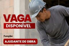 Empresa está selecionando Ajudante de obra; Envie seu currículo!